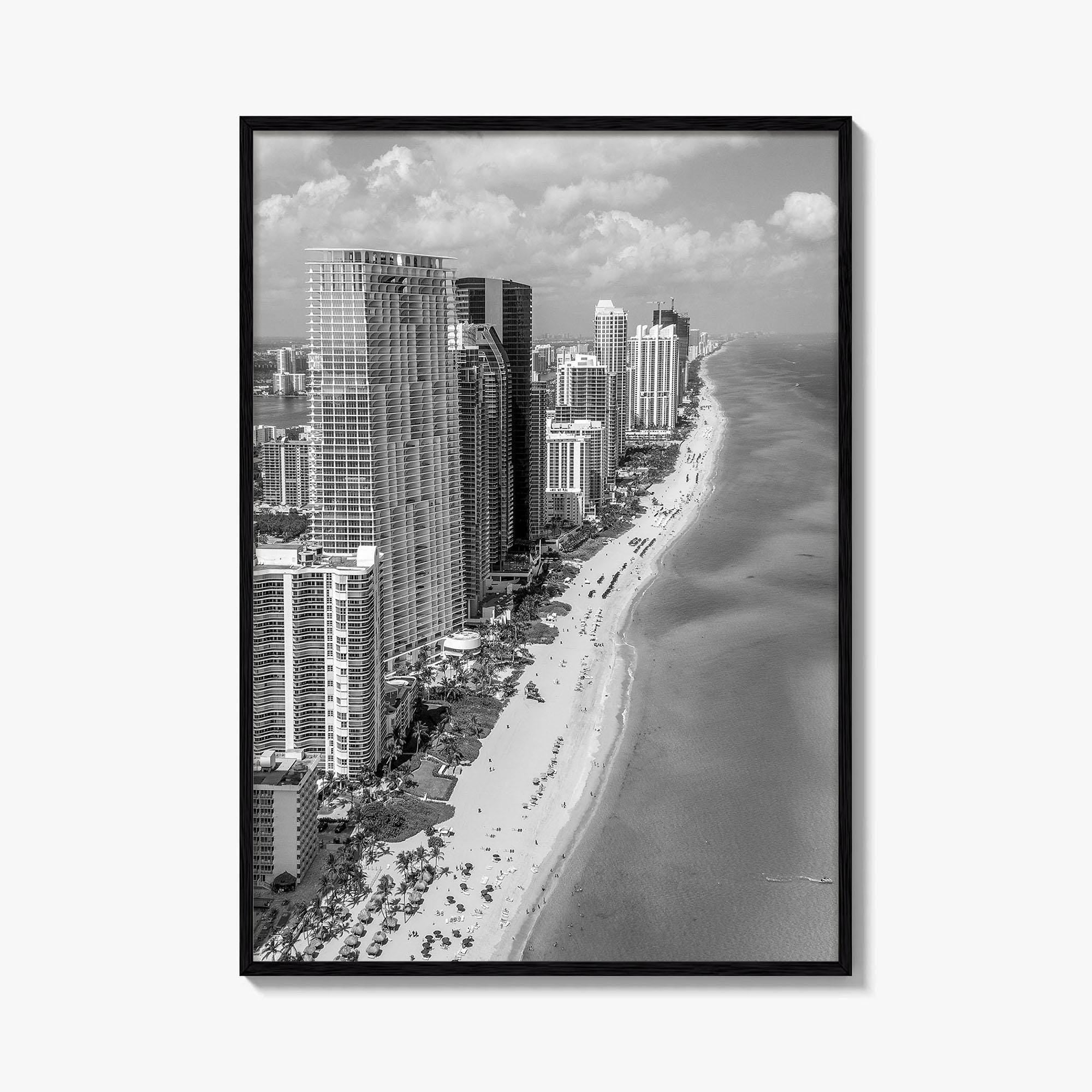Miami Black and White Fine Art Photo Print, South Beach Florida Poster