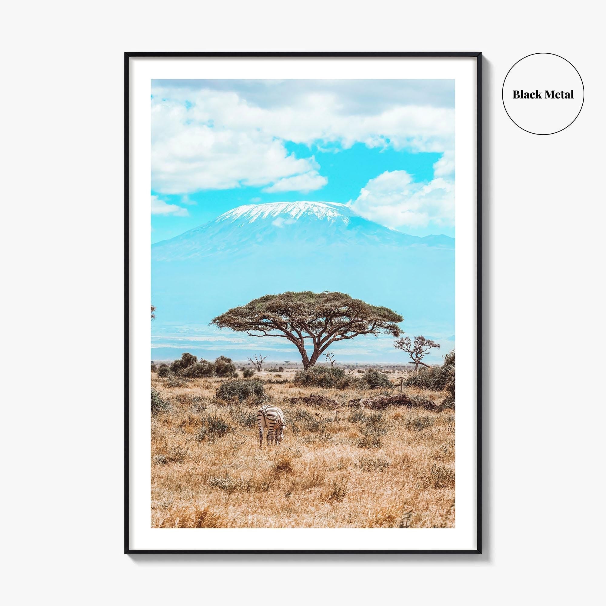 Kenya Fine Art Photo Print, Amboseli National Park, Kilimanjaro, Zebra Wall Poster