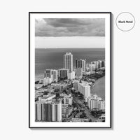 Miami Black and White Fine Art Photo Print, South Beach Florida Poster