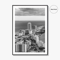 Miami Black and White Fine Art Photo Print, South Beach Florida Poster