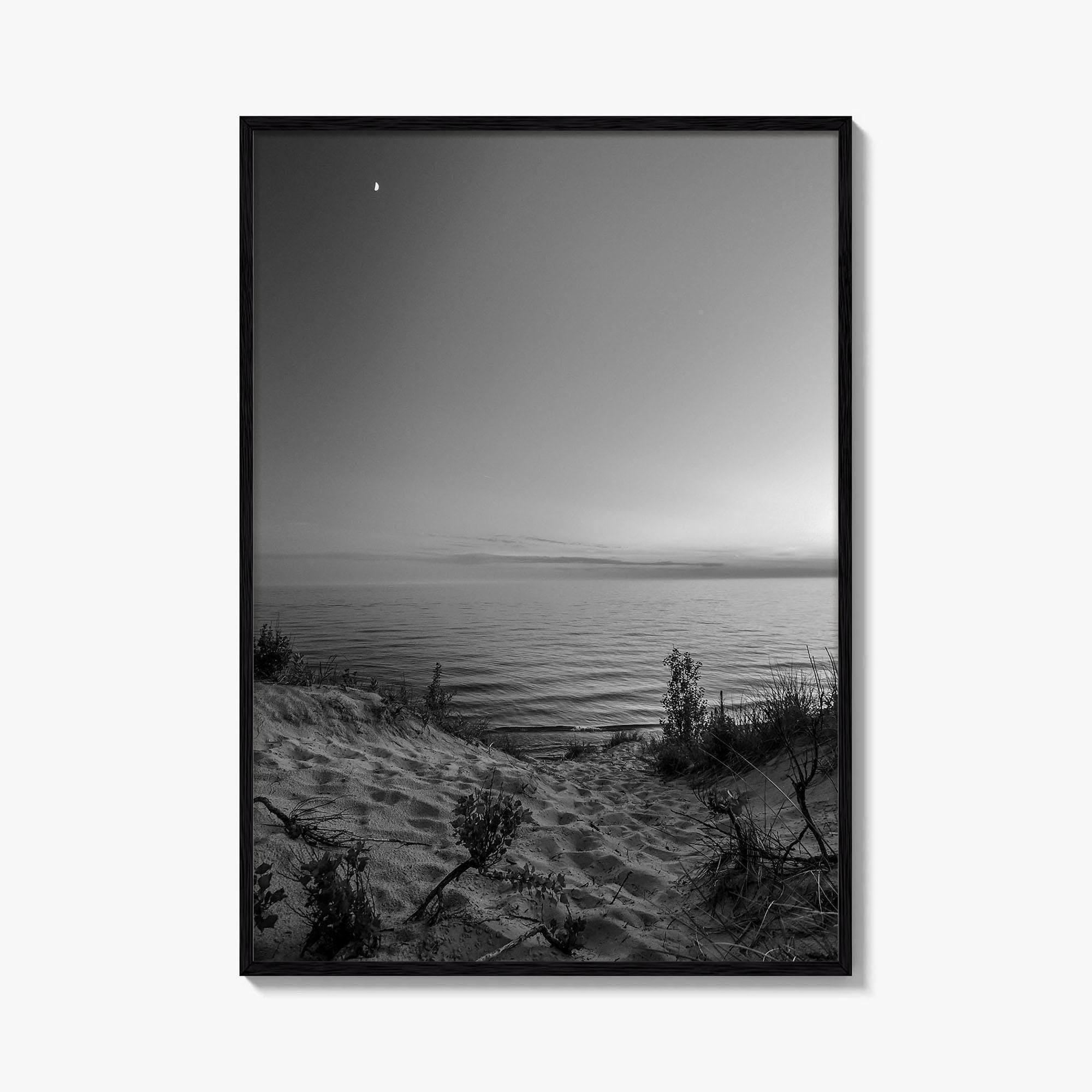Lake Michigan Black and White Fine Art Photo Print, Great Lakes Poster