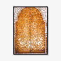 Marrakesh Golden Fine Art Photo Print, Marrakech Morocco Ornate Medina Door, Poster, North Africa