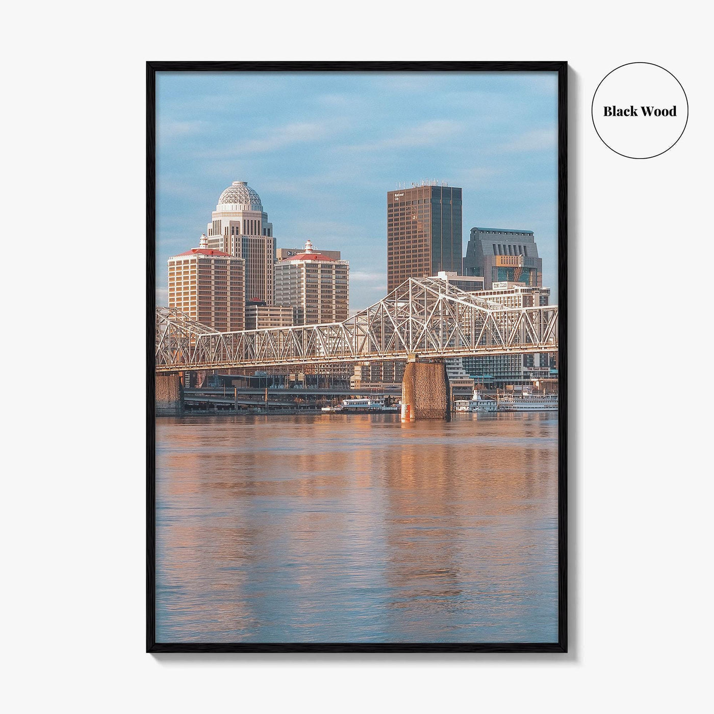 Louisville Skyline Fine Art Photo Print, Kentucky, Clark Memorial Bridge, Ohio River Poster