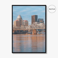 Louisville Skyline Fine Art Photo Print, Kentucky, Clark Memorial Bridge, Ohio River Poster