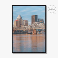 Louisville Skyline Fine Art Photo Print, Kentucky, Clark Memorial Bridge, Ohio River Poster