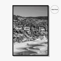 Laguna Beach Black and White Fine Art Photo Print, Crescent Bay California Poster