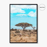 Kenya Fine Art Photo Print, Amboseli National Park, Kilimanjaro, Zebra Wall Poster
