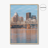 Louisville Skyline Fine Art Photo Print, Kentucky, Clark Memorial Bridge, Ohio River Poster
