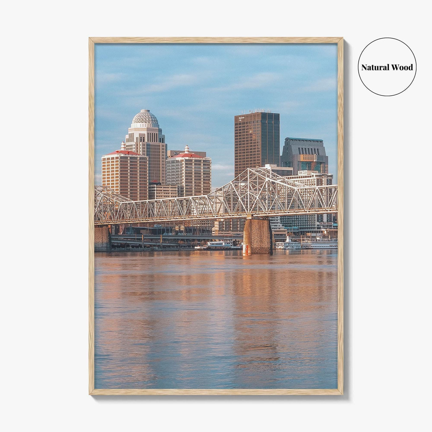 Louisville Skyline Fine Art Photo Print, Kentucky, Clark Memorial Bridge, Ohio River Poster
