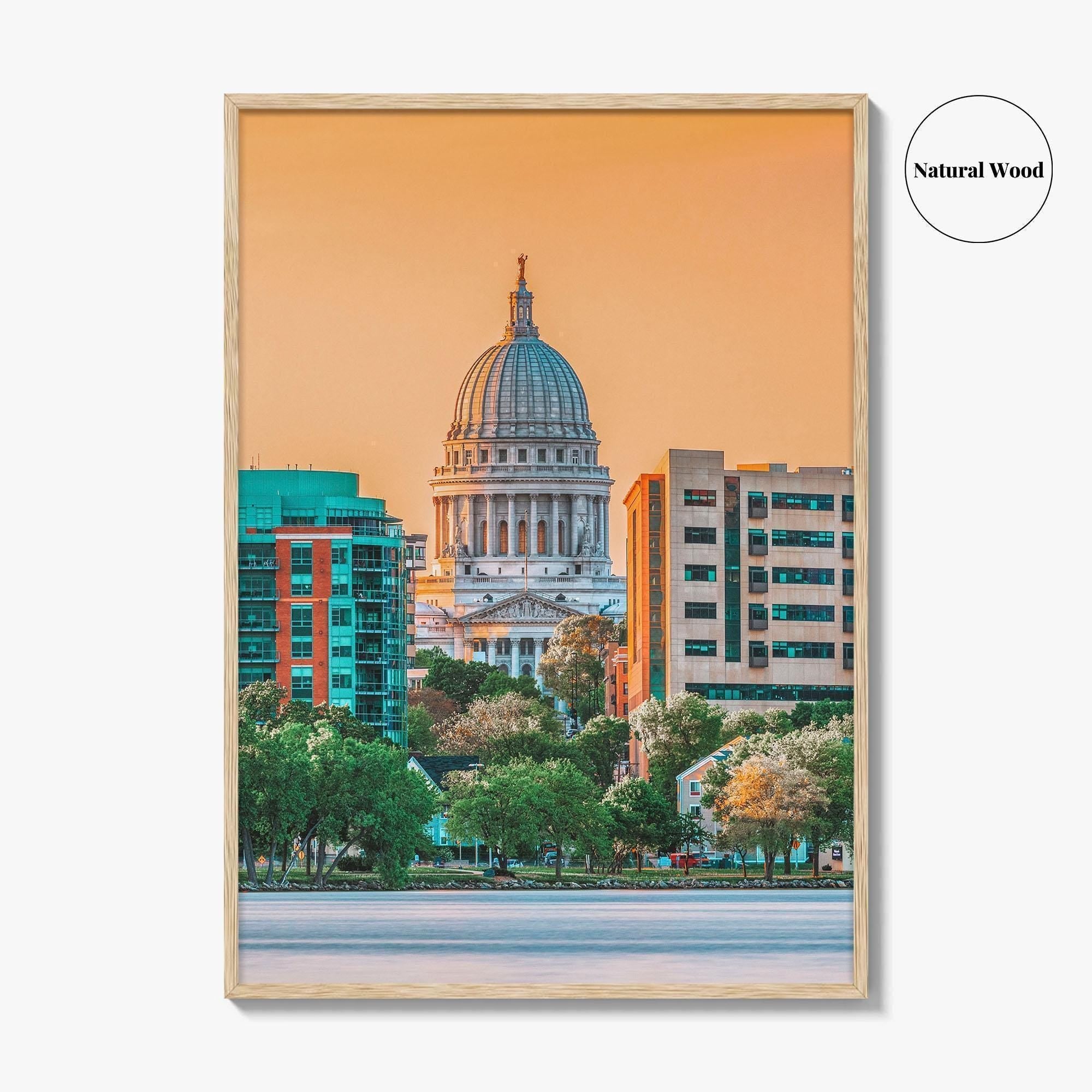 Madison Skyline Fine Art Photo Print, Wisconsin, USA, Lake Monona, Wall Decor, Poster