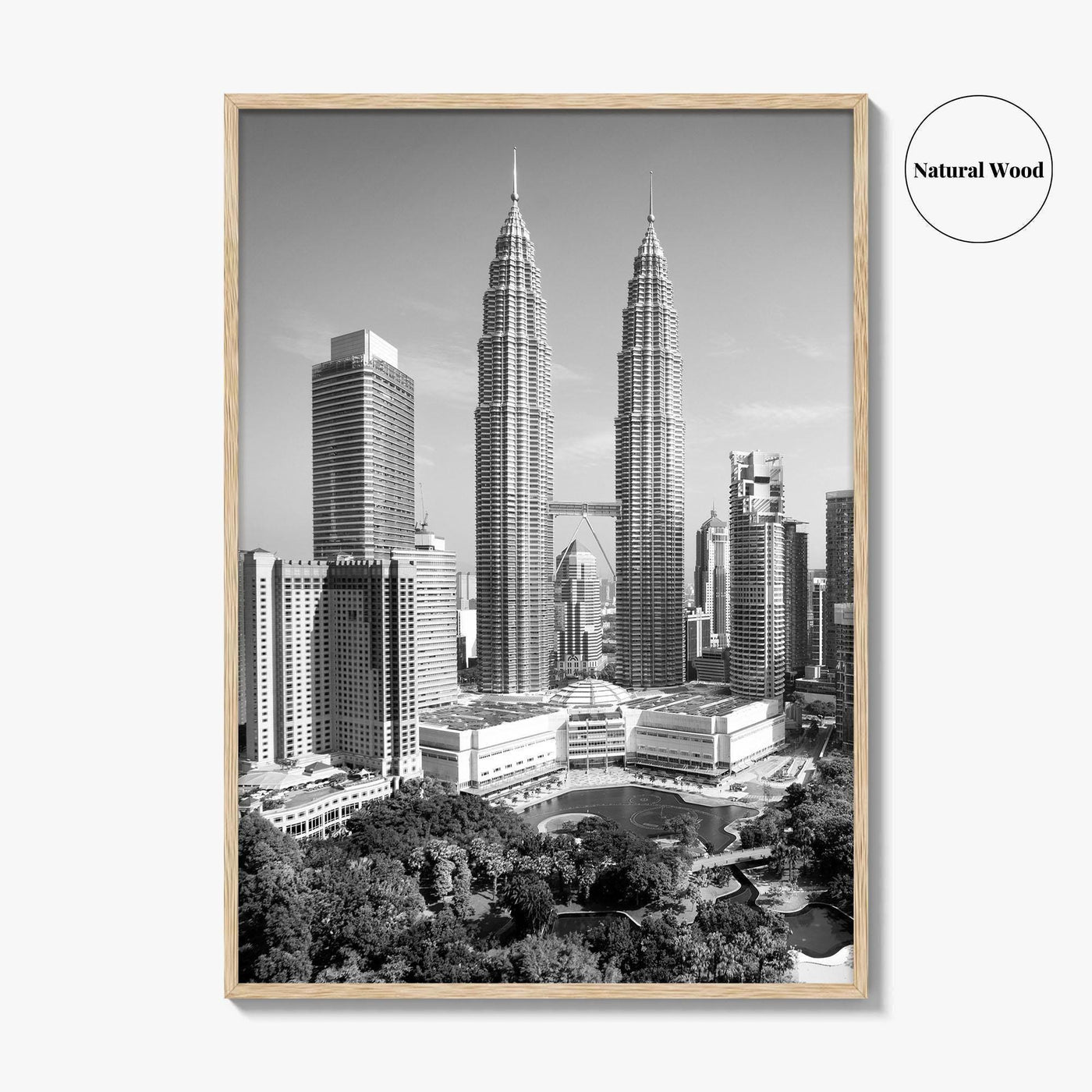 Kuala Lumpur Skyline Black and White Fine Art Photo Print, Malaysia Poster