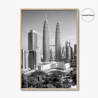 Kuala Lumpur Skyline Black and White Fine Art Photo Print, Malaysia Poster