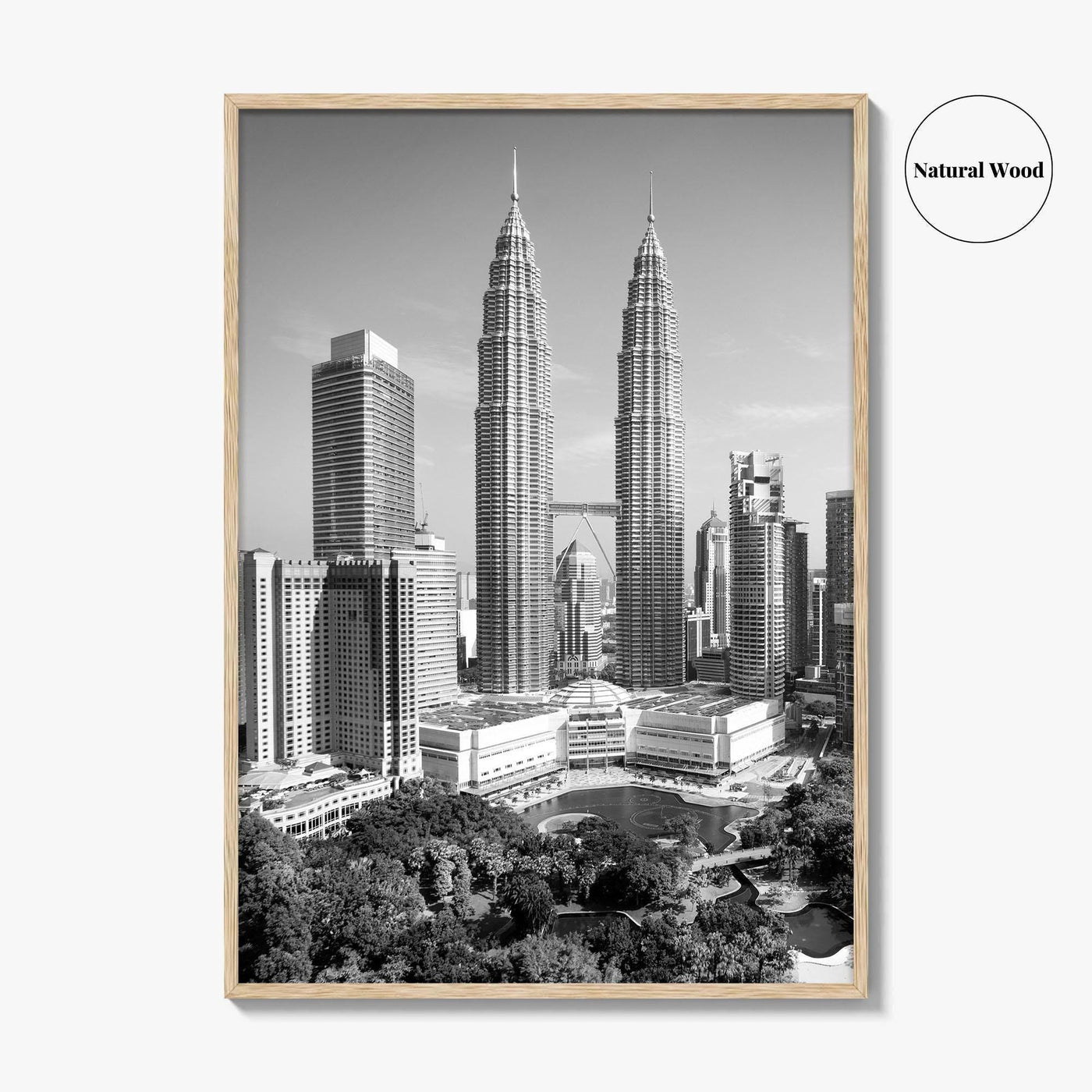 Kuala Lumpur Skyline Black and White Fine Art Photo Print, Malaysia Poster