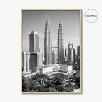 Kuala Lumpur Skyline Black and White Fine Art Photo Print, Malaysia Poster
