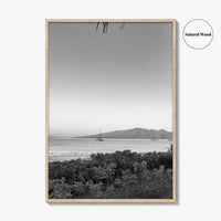 Lahaina Black and White Fine Art Photo Print, Kaanapali Beach, Molokai, Maui Hawaii Poster