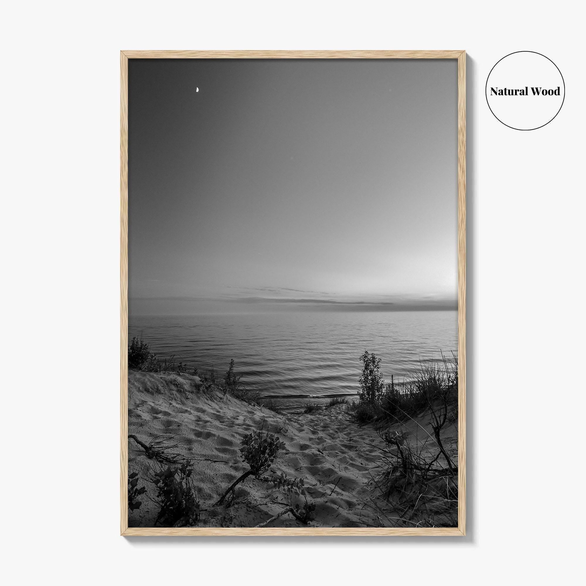 Lake Michigan Black and White Fine Art Photo Print, Great Lakes Poster