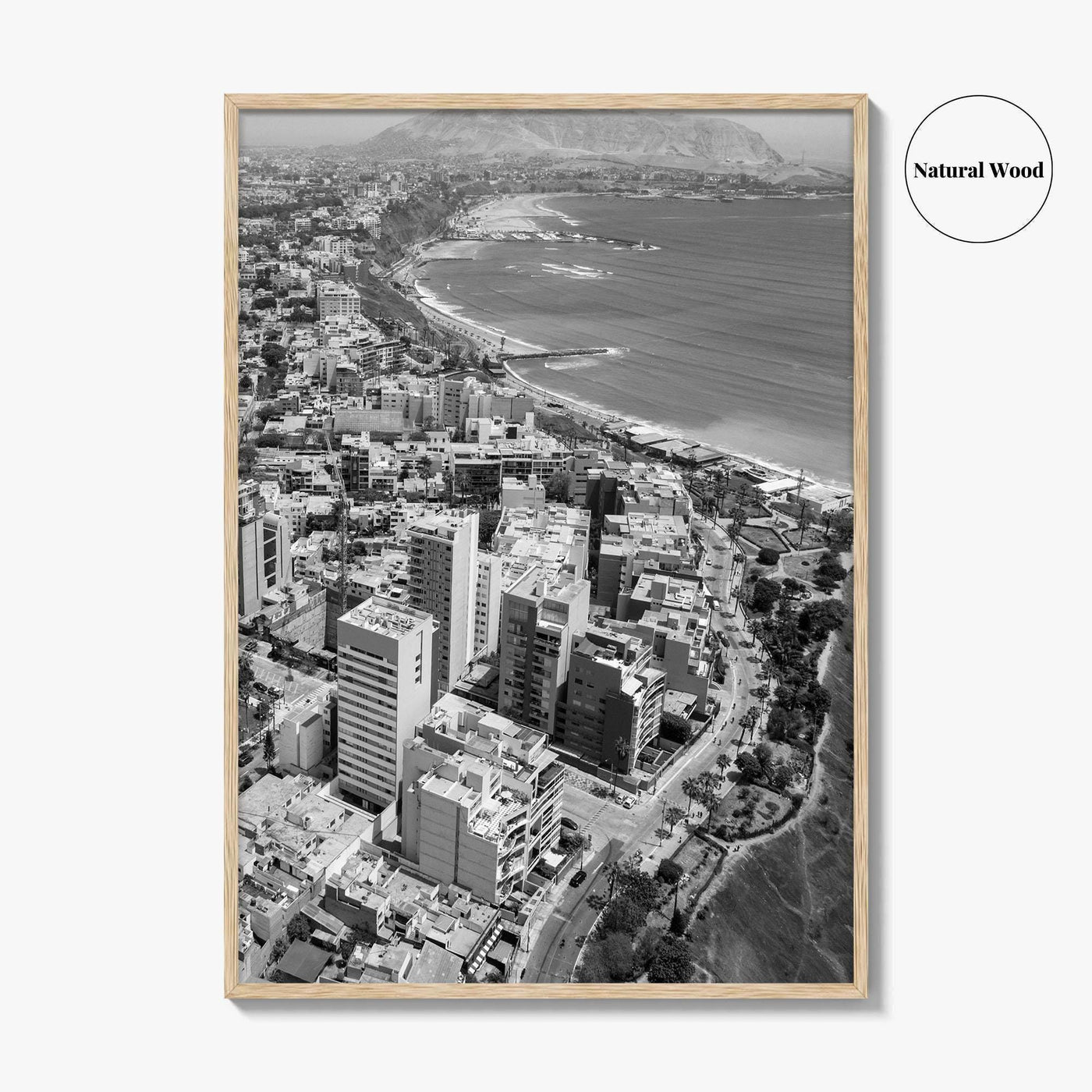 Lima Black and White Fine Art Photo Print, Miraflores Peru Poster