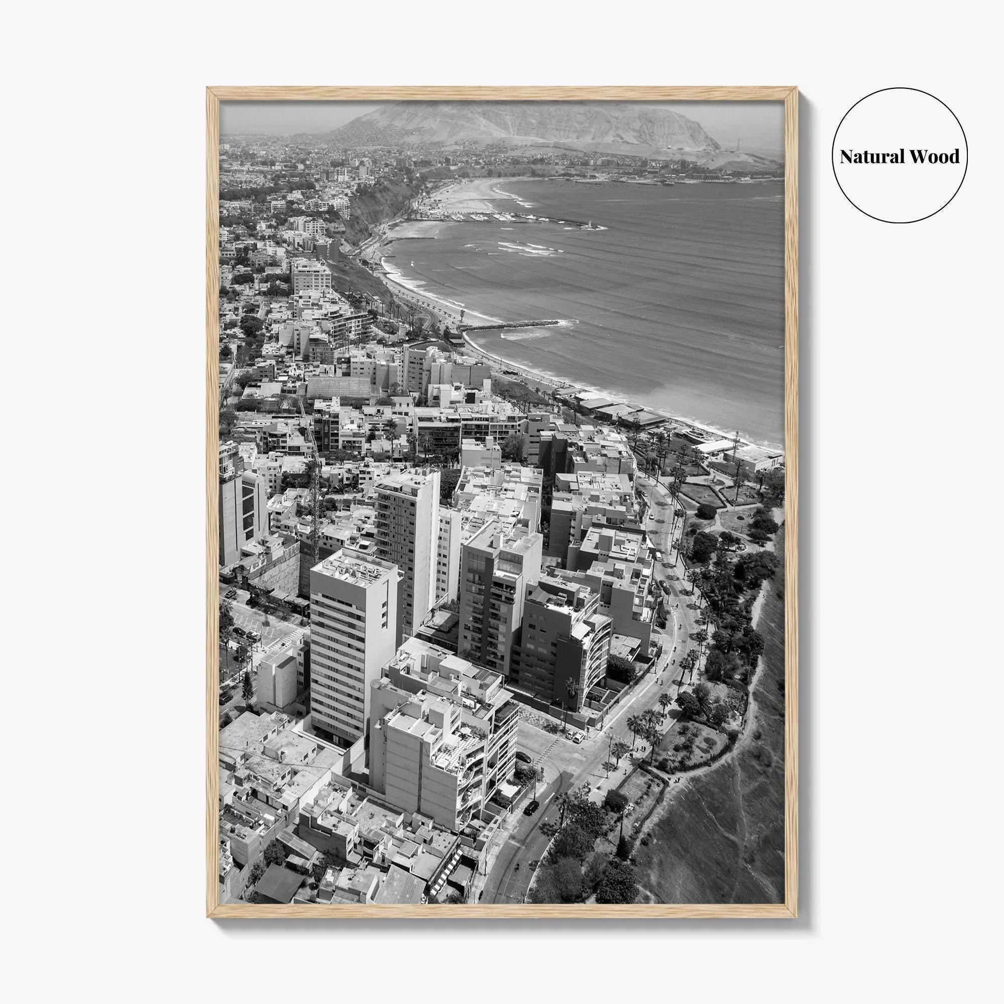 Lima Black and White Fine Art Photo Print, Miraflores Peru Poster