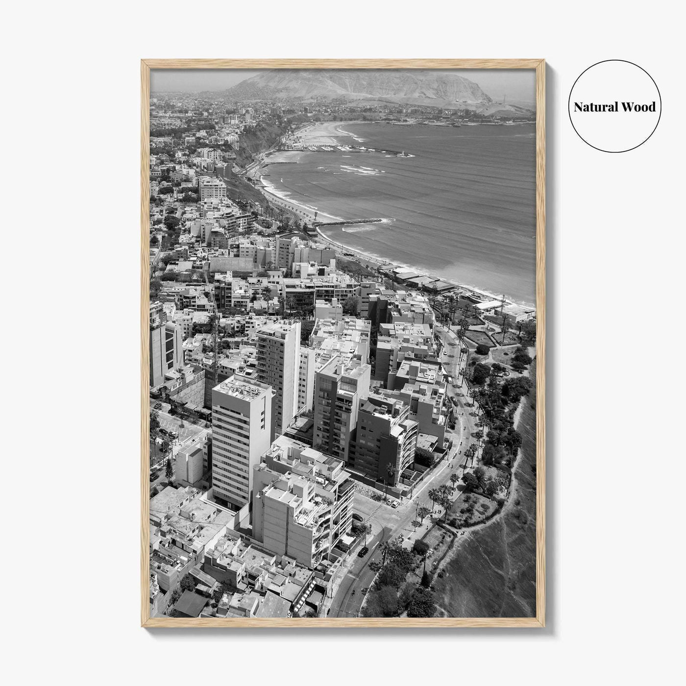 Lima Black and White Fine Art Photo Print, Miraflores Peru Poster