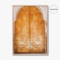 Marrakesh Golden Fine Art Photo Print, Marrakech Morocco Ornate Medina Door, Poster, North Africa