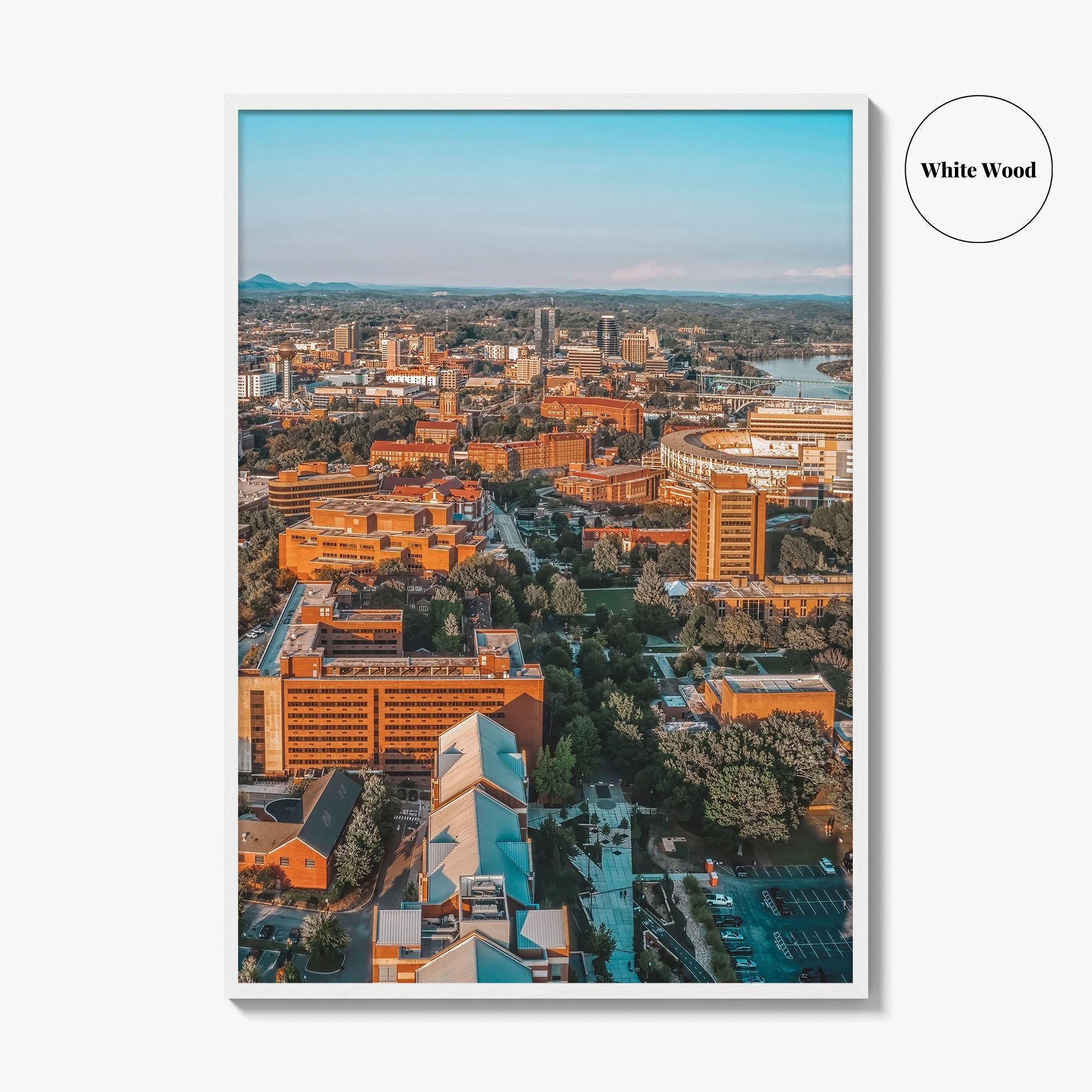 Knoxville Fine Art Photo Print, University of Tennessee, Aerial View, USA Wall Poster