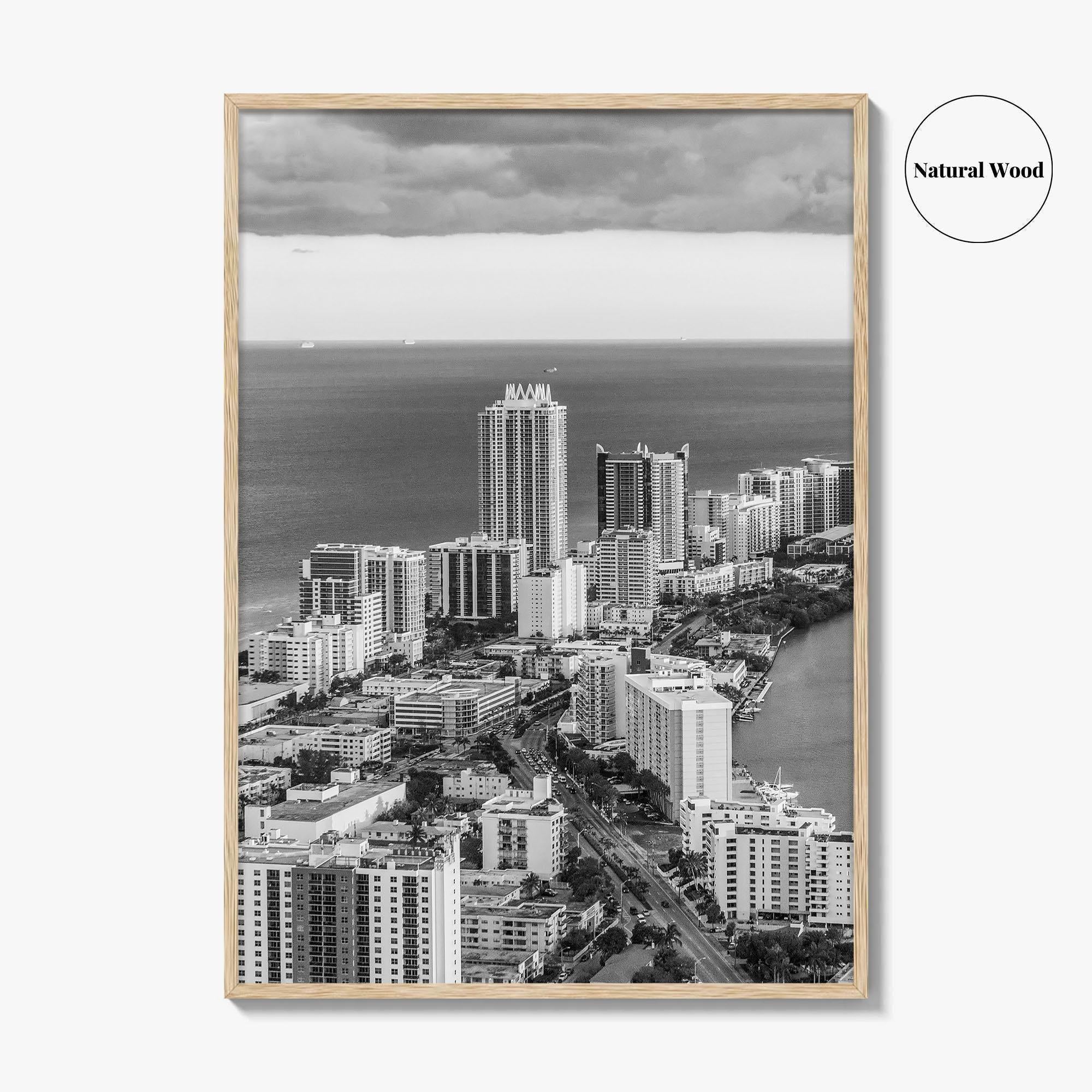 Miami Black and White Fine Art Photo Print, South Beach Florida Poster