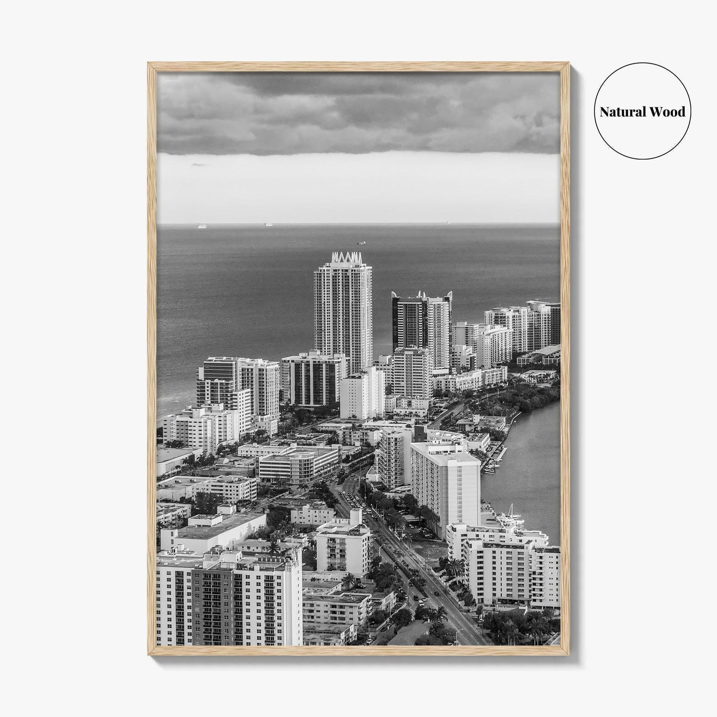Miami Black and White Fine Art Photo Print, South Beach Florida Poster