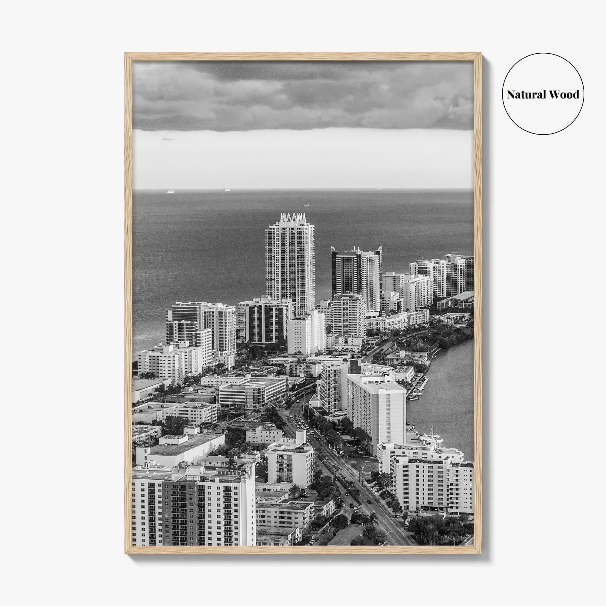 Miami Black and White Fine Art Photo Print, South Beach Florida Poster
