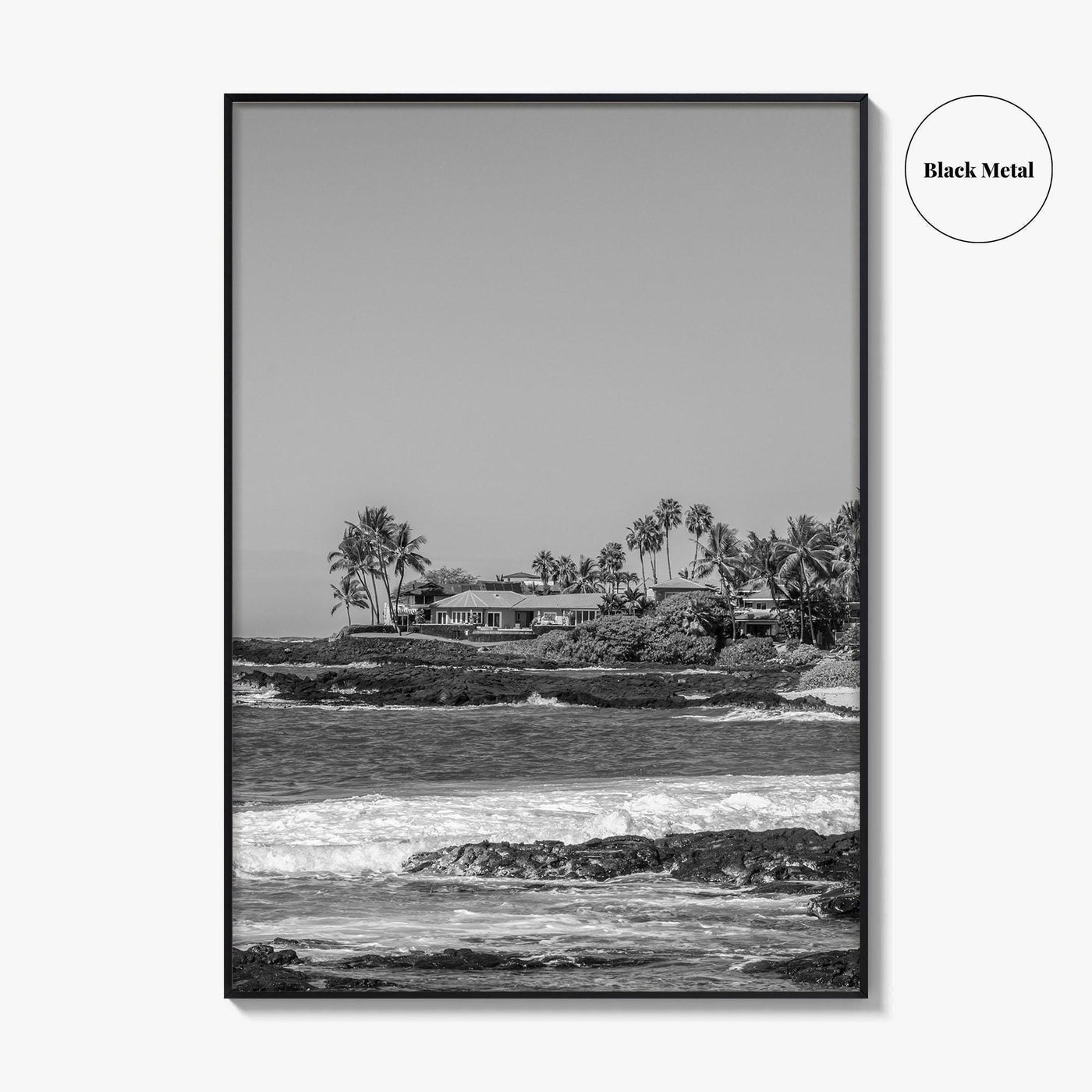 Kailua Kona Black and White Fine Art Photo Print, Alula Beach, Big Island Hawaii