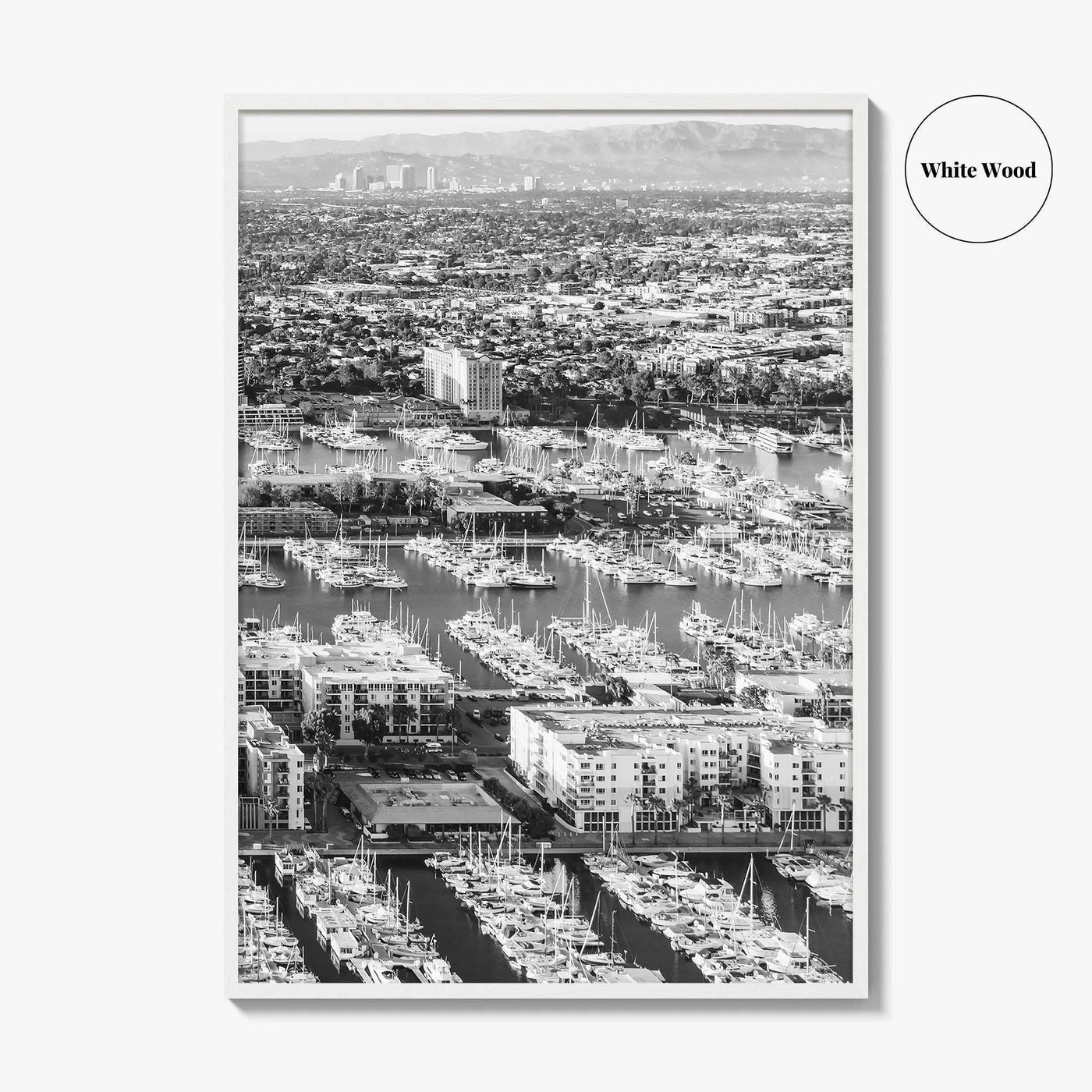 Marina del Rey Black and White Fine Art Photo Print, Los Angeles Poster
