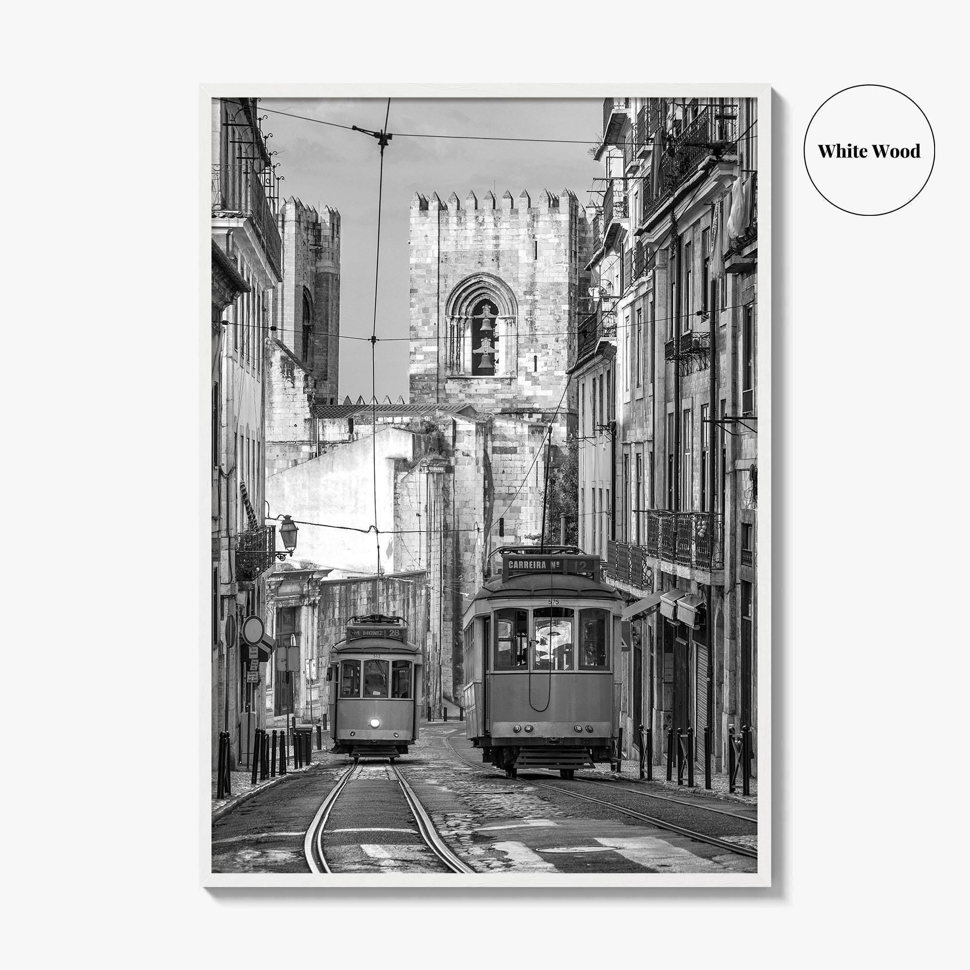 Lisbon Black and White Fine Art Photo Print, Tram 28 Lisboa Portugal Poster