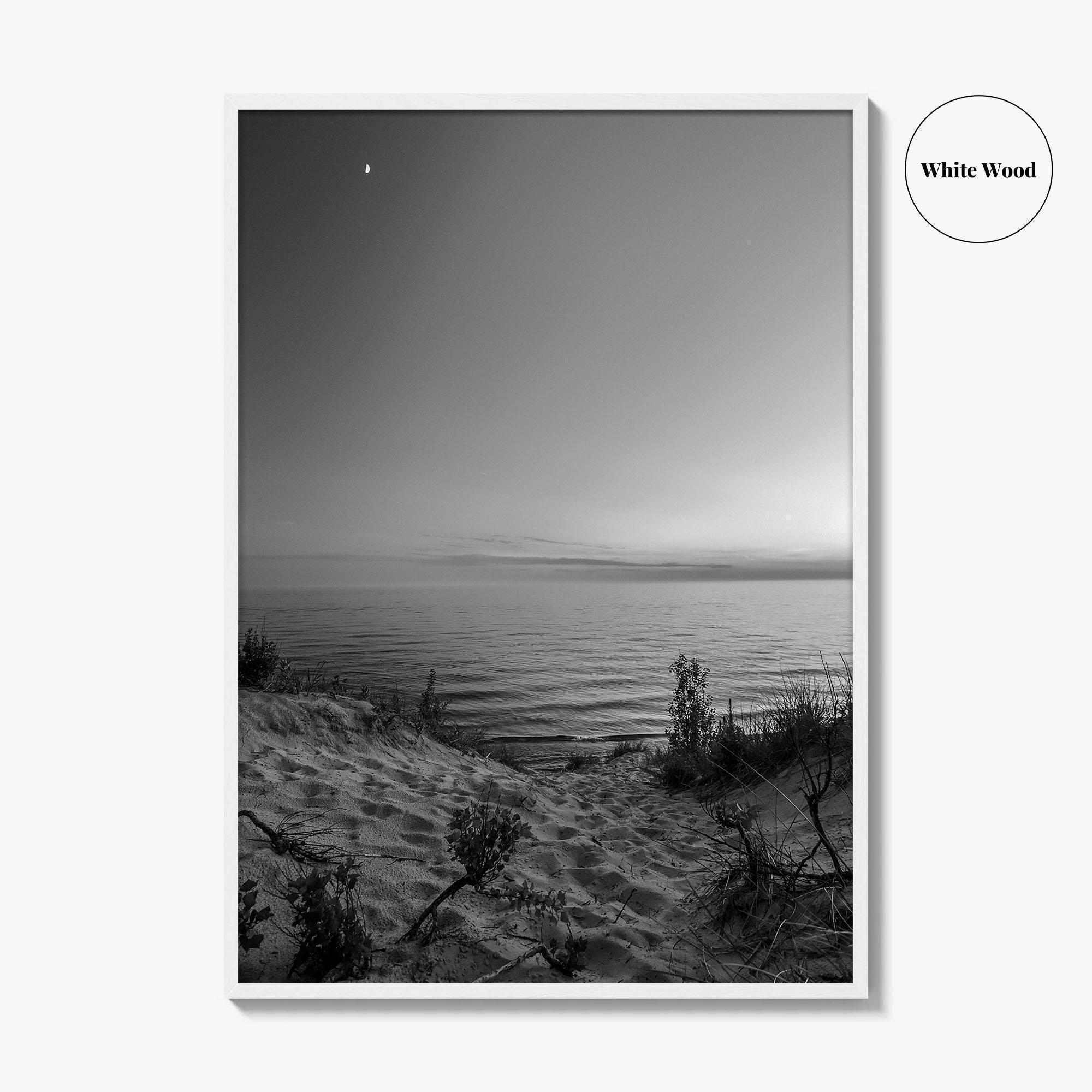 Lake Michigan Black and White Fine Art Photo Print, Great Lakes Poster