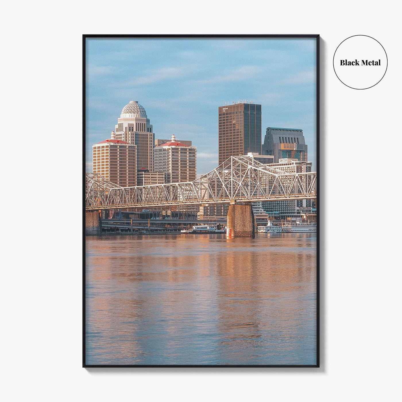 Louisville Skyline Fine Art Photo Print, Kentucky, Clark Memorial Bridge, Ohio River Poster