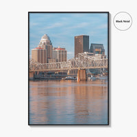 Louisville Skyline Fine Art Photo Print, Kentucky, Clark Memorial Bridge, Ohio River Poster
