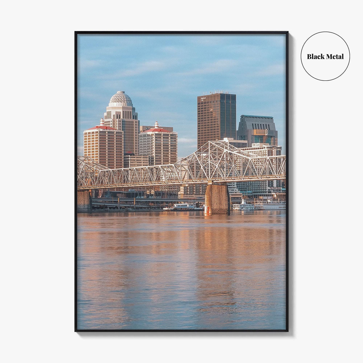 Louisville Skyline Fine Art Photo Print, Kentucky, Clark Memorial Bridge, Ohio River Poster