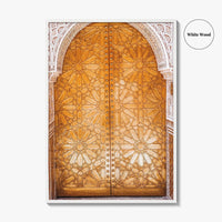 Marrakesh Golden Fine Art Photo Print, Marrakech Morocco Ornate Medina Door, Poster, North Africa