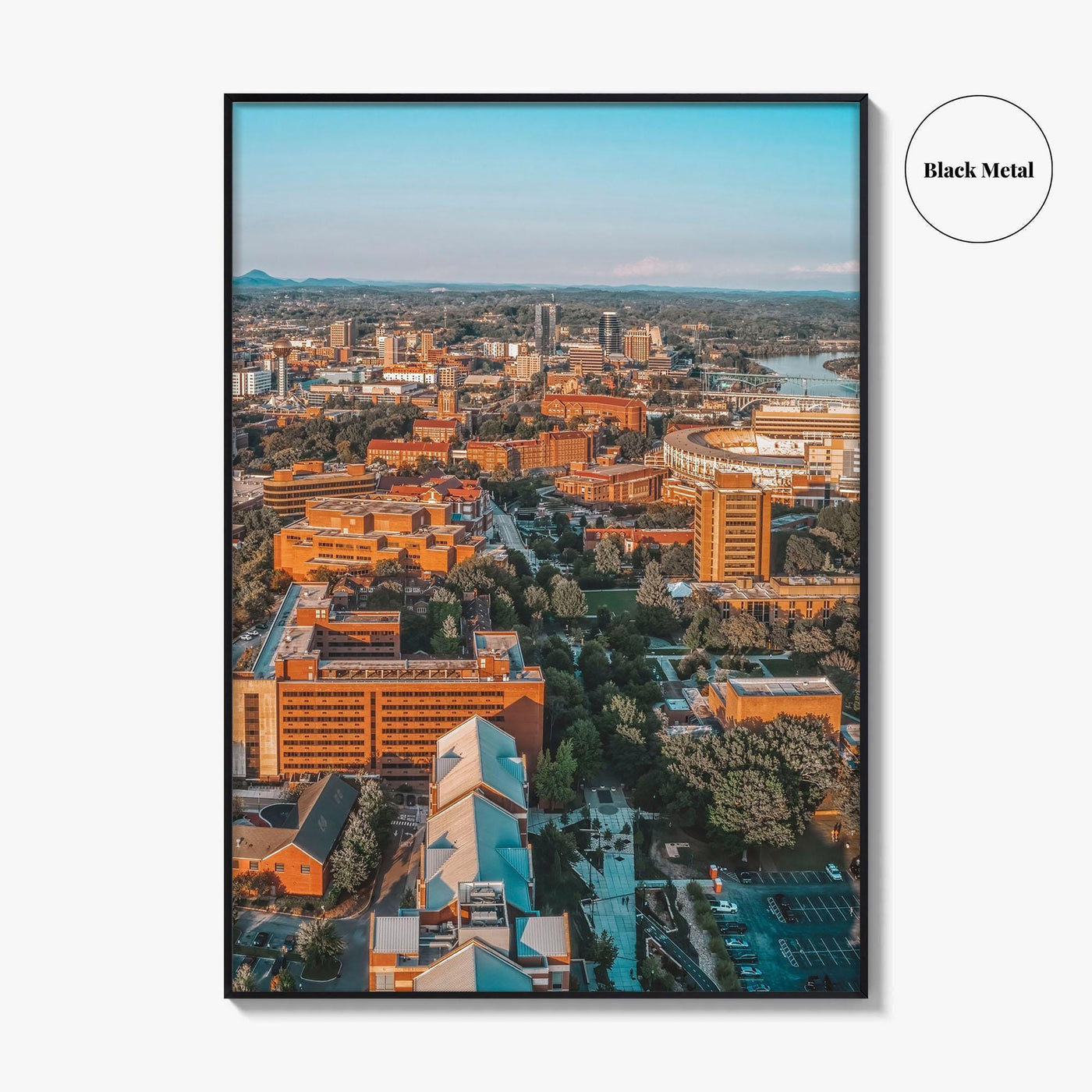 Knoxville Fine Art Photo Print, University of Tennessee, Aerial View, USA Wall Poster