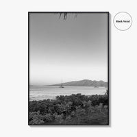 Lahaina Black and White Fine Art Photo Print, Kaanapali Beach, Molokai, Maui Hawaii Poster