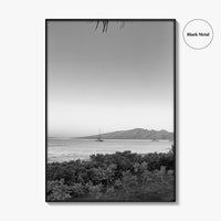 Lahaina Black and White Fine Art Photo Print, Kaanapali Beach, Molokai, Maui Hawaii Poster
