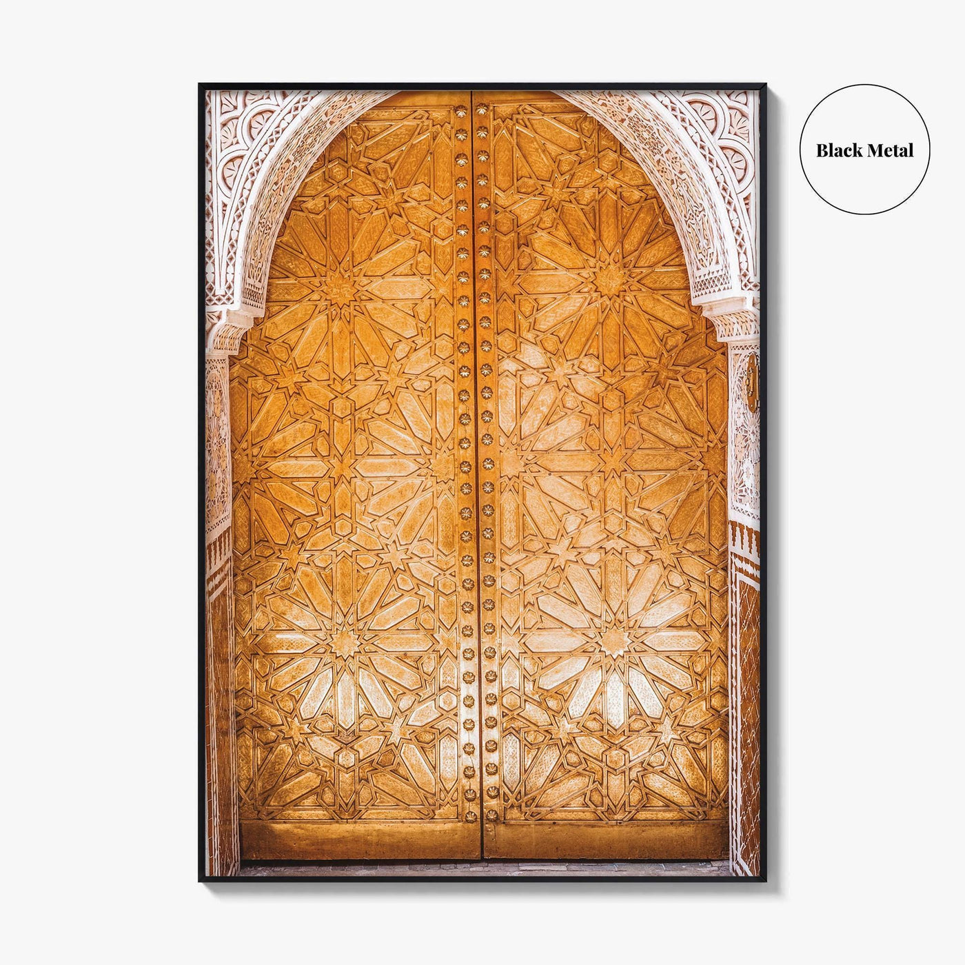 Marrakesh Golden Fine Art Photo Print, Marrakech Morocco Ornate Medina Door, Poster, North Africa