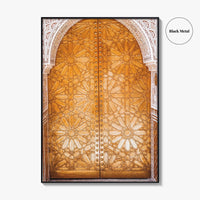 Marrakesh Golden Fine Art Photo Print, Marrakech Morocco Ornate Medina Door, Poster, North Africa