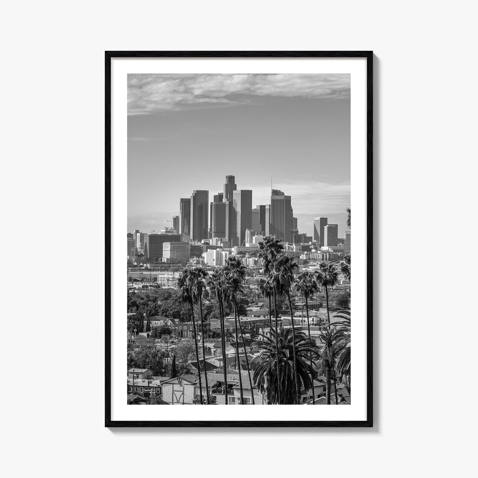 Los Angeles Skyline Black and White Fine Art Photo Print, Downtown, California Poster