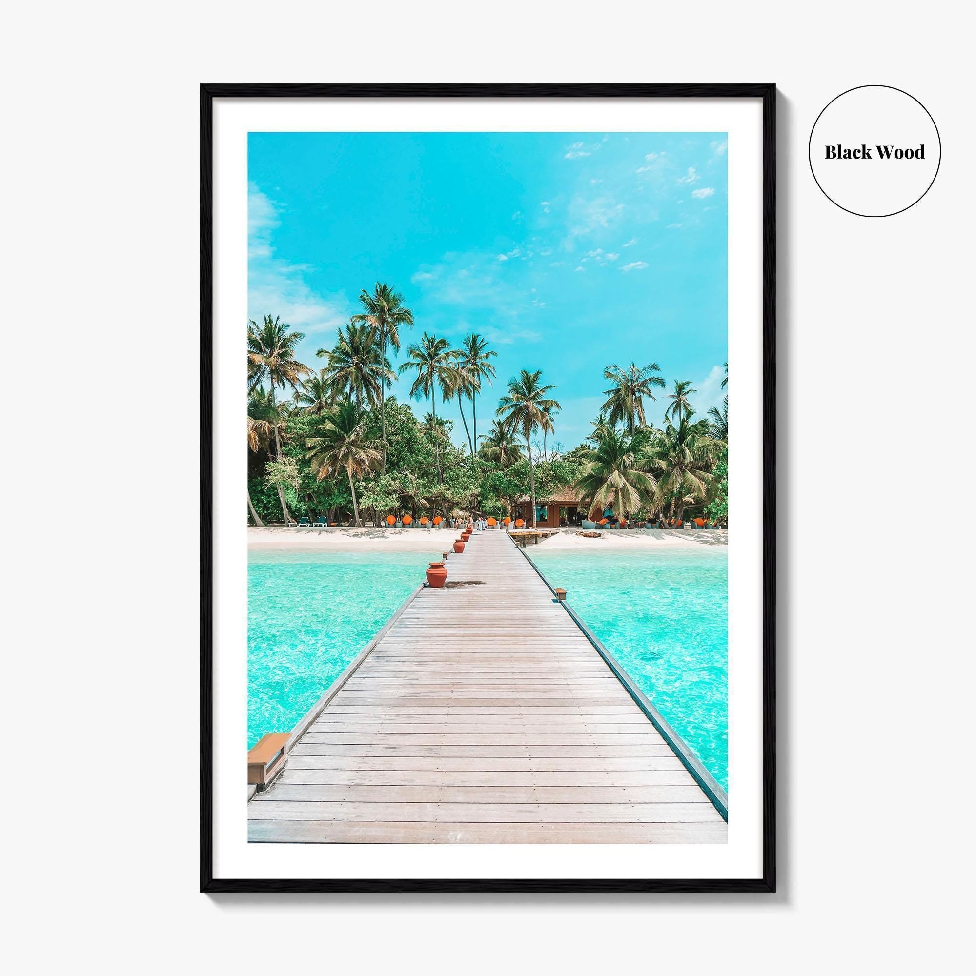 Maldives Fine Art Photo Print, Tropical Beach Island, Coconut Palm Poster