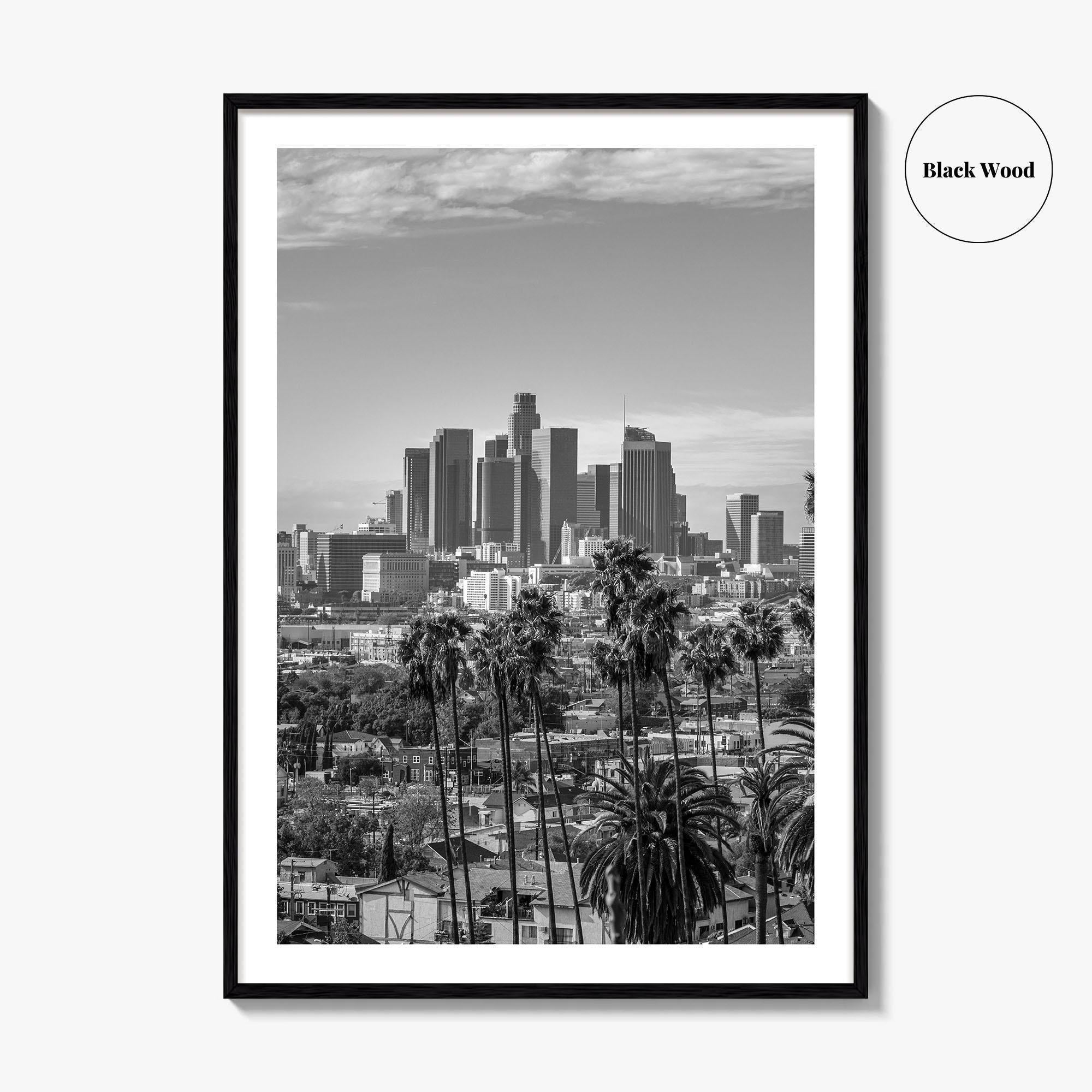 Los Angeles Skyline Black and White Fine Art Photo Print, Downtown, California Poster