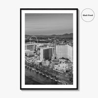 Las Vegas Skyline Black and White Fine Art Photo Print, Strip Nevada Poster