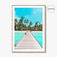 Maldives Fine Art Photo Print, Tropical Beach Island, Coconut Palm Poster