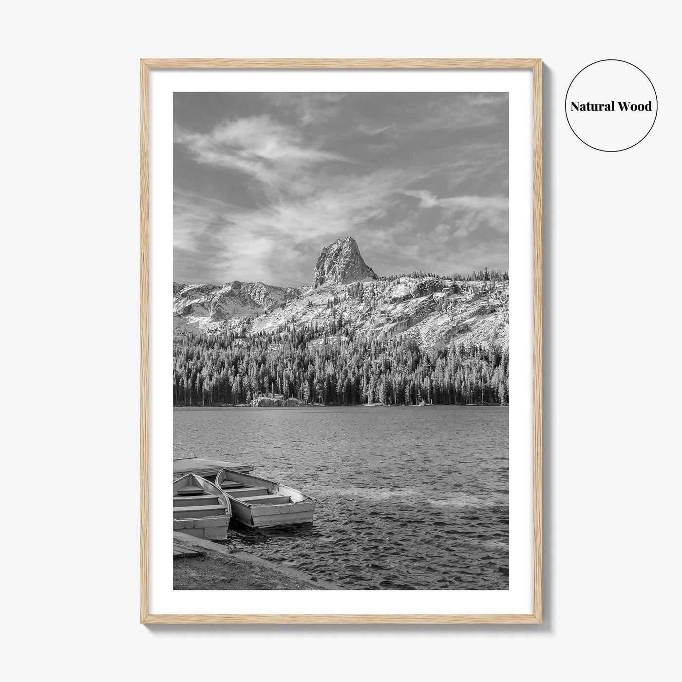 Mammoth Lakes Black and White Fine Art Photo Print, Lake George, Crystal Crag, California