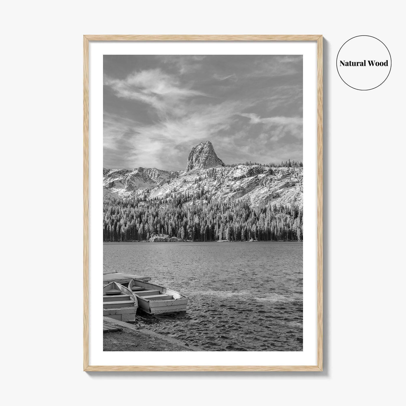Mammoth Lakes Black and White Fine Art Photo Print, Lake George, Crystal Crag, California