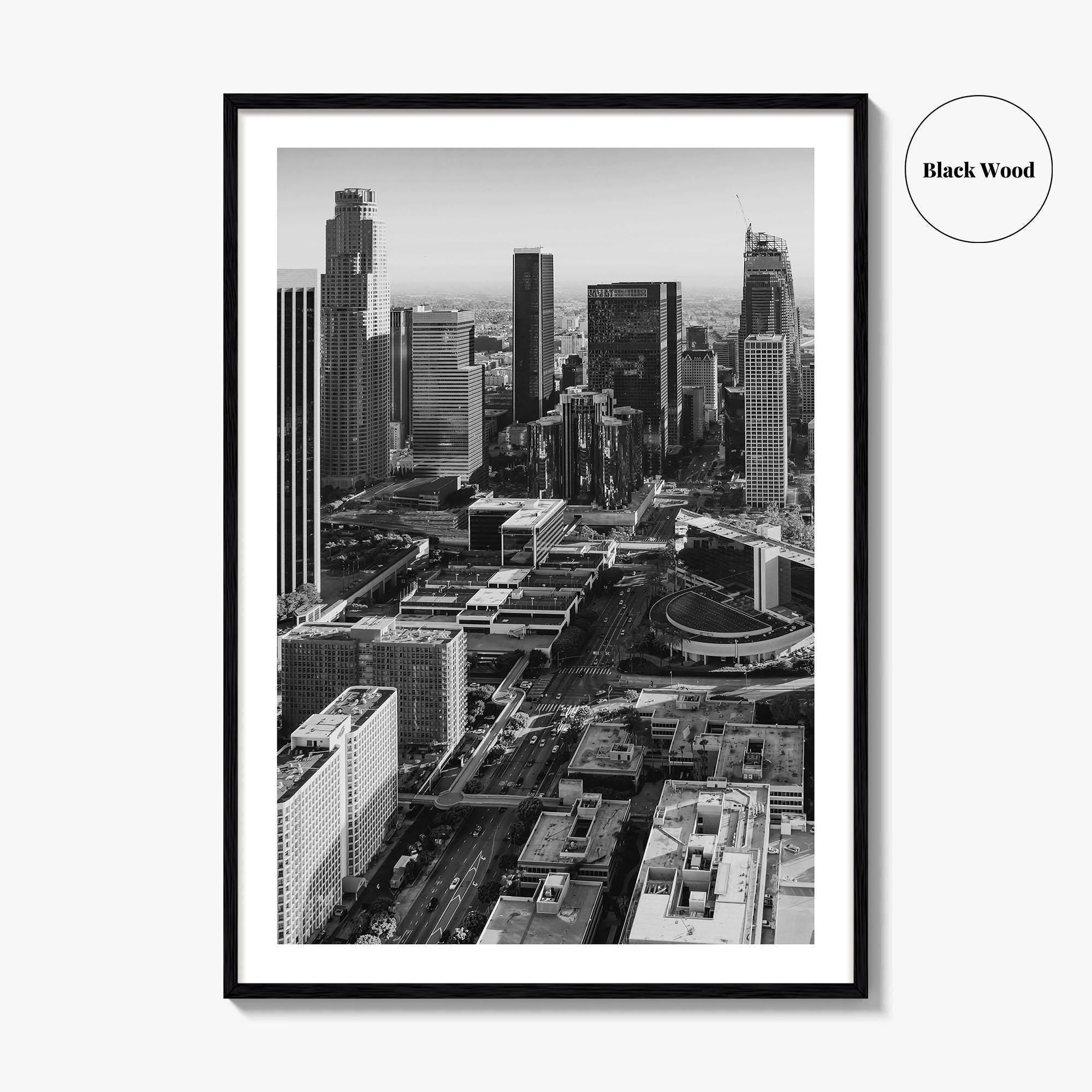 Los Angeles Skyline Black and White Fine Art Photo Print, DTLA, California Poster