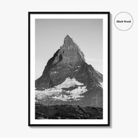 Matterhorn Black and White Fine Art Photo Print, Zermatt, Swiss Alps, Switzerland Wall Poster